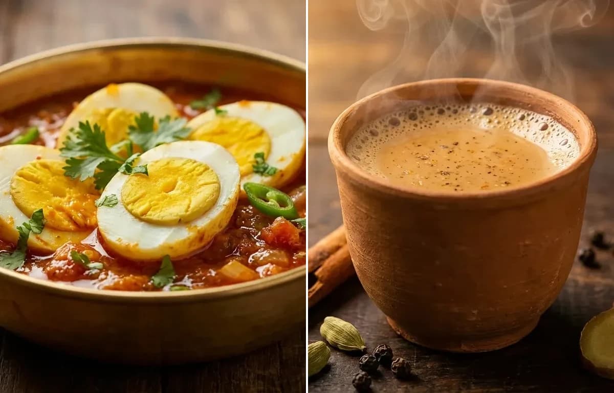 Masala Eggs with Masala Chai
