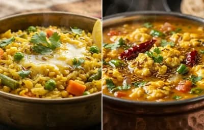 Masala Khichdi with Egg Tadka