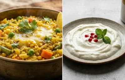 Masala Khichdi with Plain Curd
