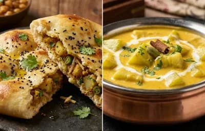 Masala Kulcha with Lauki Korma