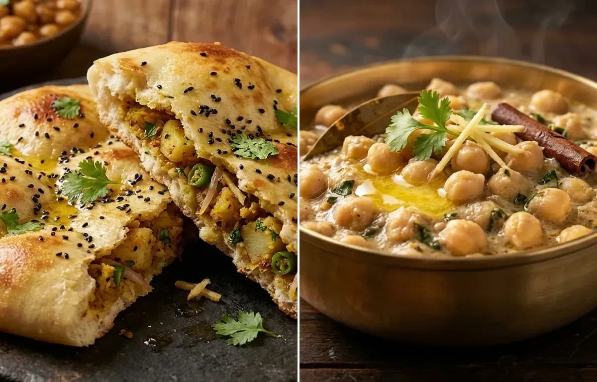 Masala Kulcha with Safed Chole