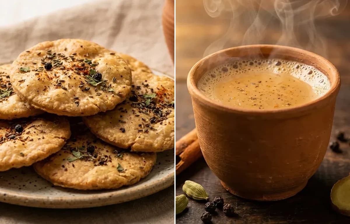 Masala Mathri with Masala Chai
