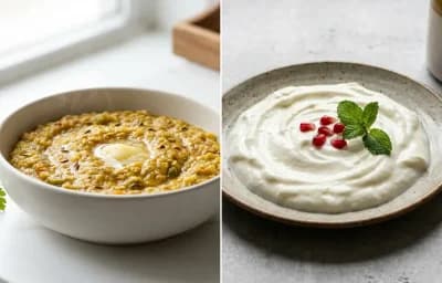 Masala Oats Khichdi + Curd