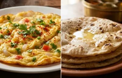 Masala Omelette with Roti