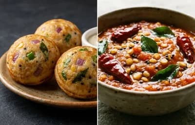 Masala Paddu with Tomato Chutney