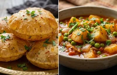 Masala Poori with Aloo Matar Sabzi