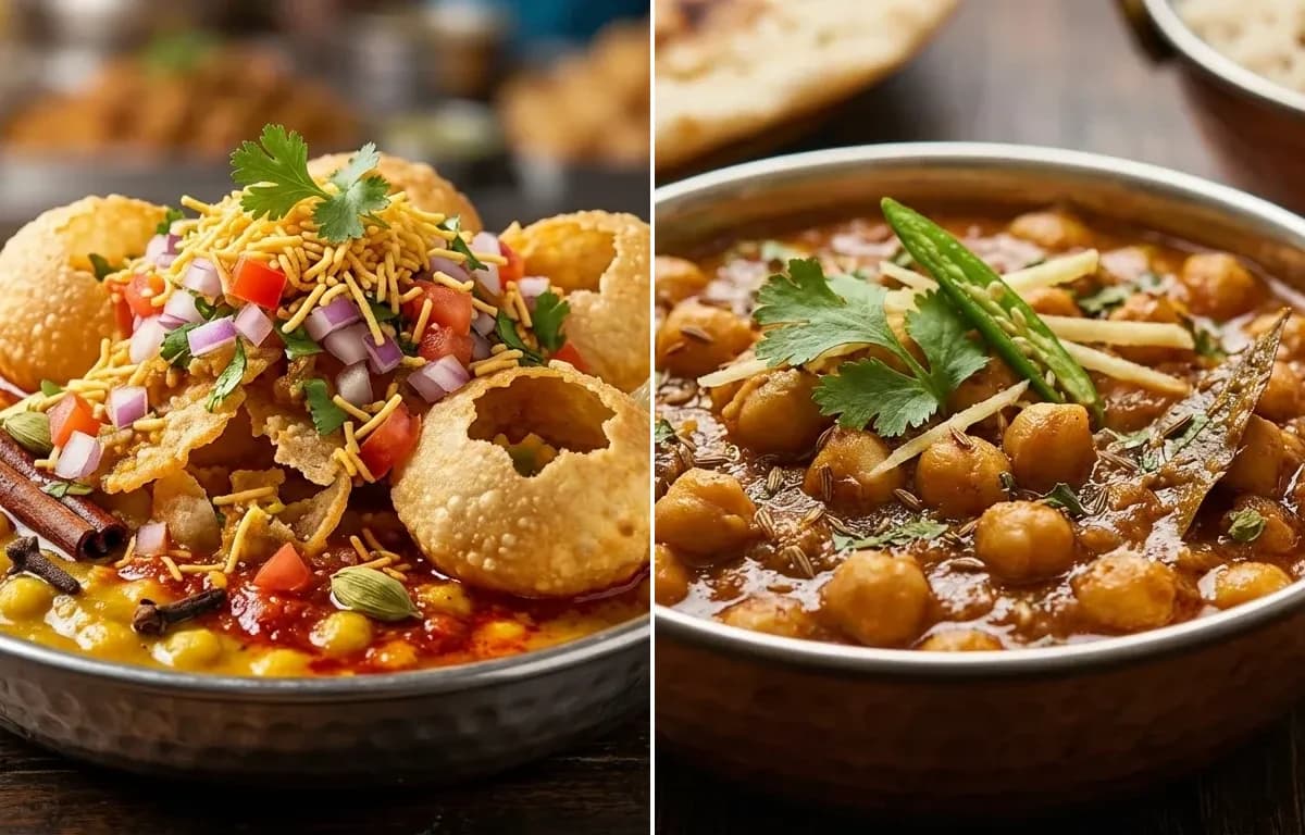 Masala Puri Chaat with Chana Masala