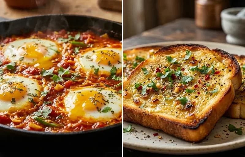 Masala Shakshuka with Garlic Toast