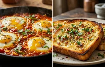 Masala Shakshuka with Garlic Toast