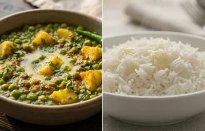 Matar Nimona with Steamed Basmati Rice