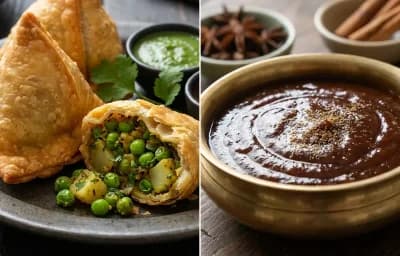 Matar Samosa with Imli Chutney