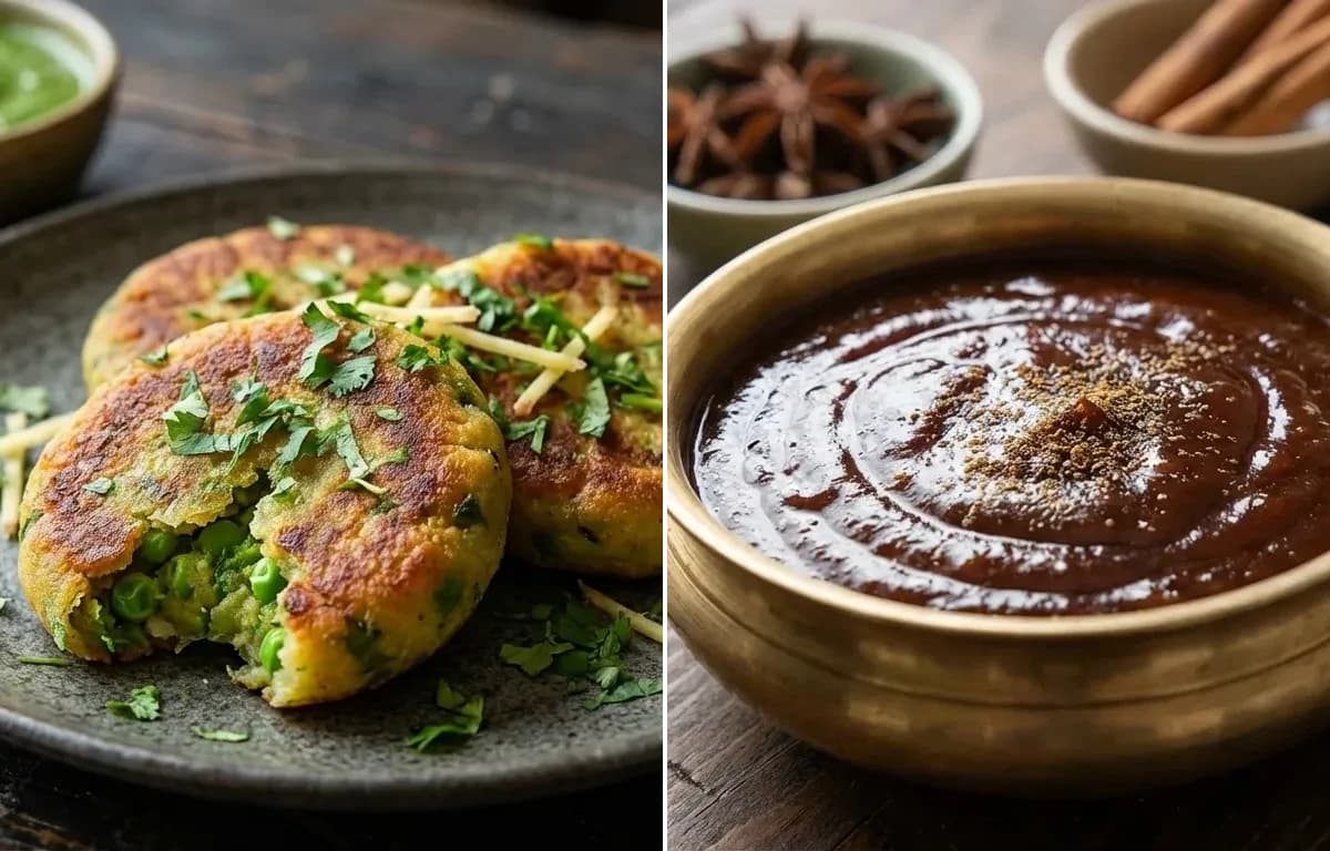 Matar Tikki with Imli Chutney