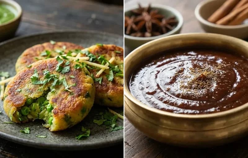 Matar Tikki with Imli Chutney