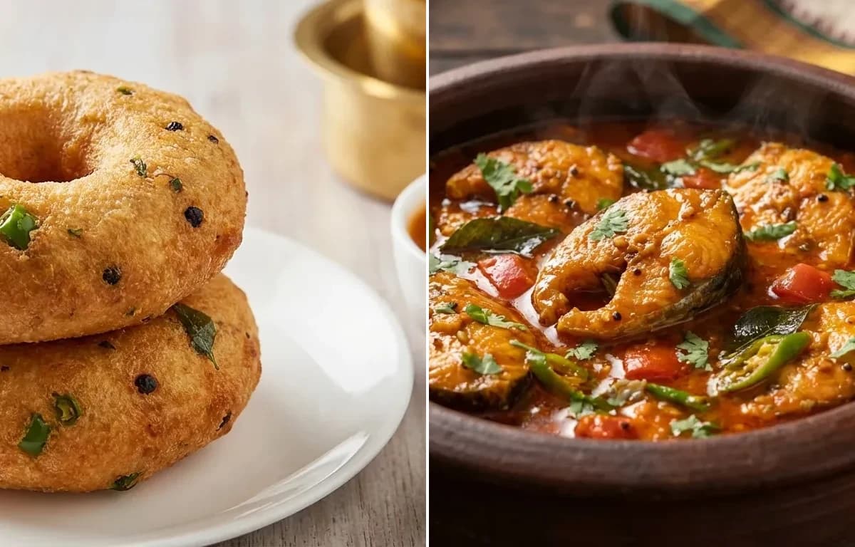Medu Vada with Chepala Pulusu