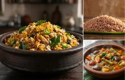 Meen Peera with Matta Rice and Vegetable Sambar