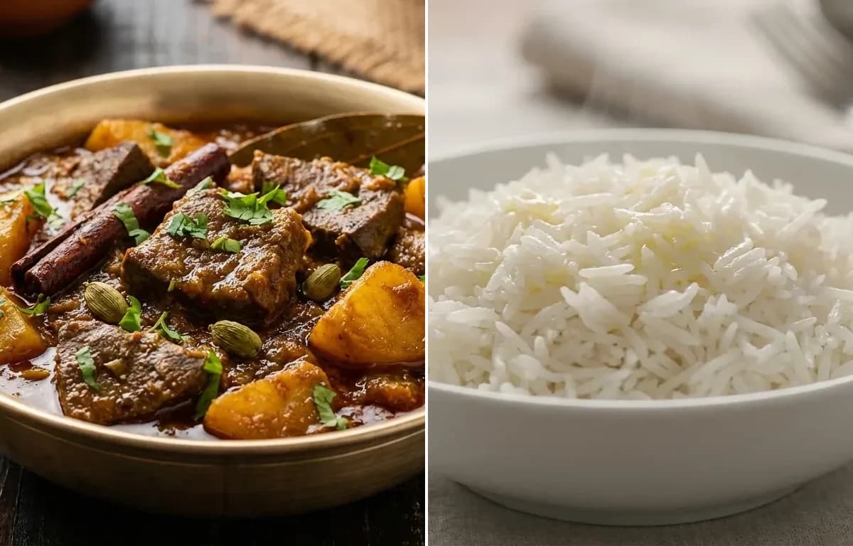 Mete Chorchori with Steamed Basmati Rice