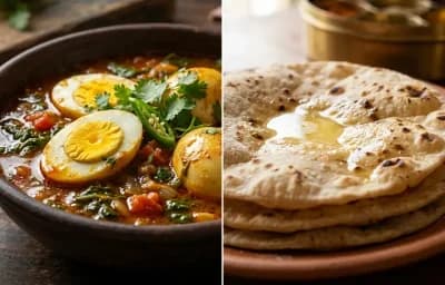 Methi Anda Curry with Roti