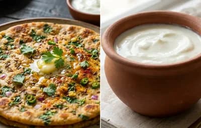 Methi Koki with Curd