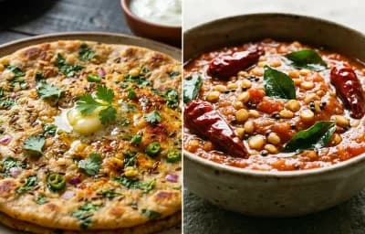 Methi Koki with Tomato Chutney