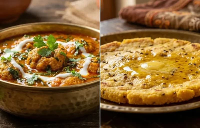 Methi Mangodi Sabzi with Makki ki Roti