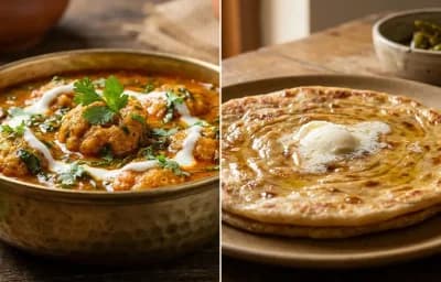 Methi Mangodi Sabzi with Paratha
