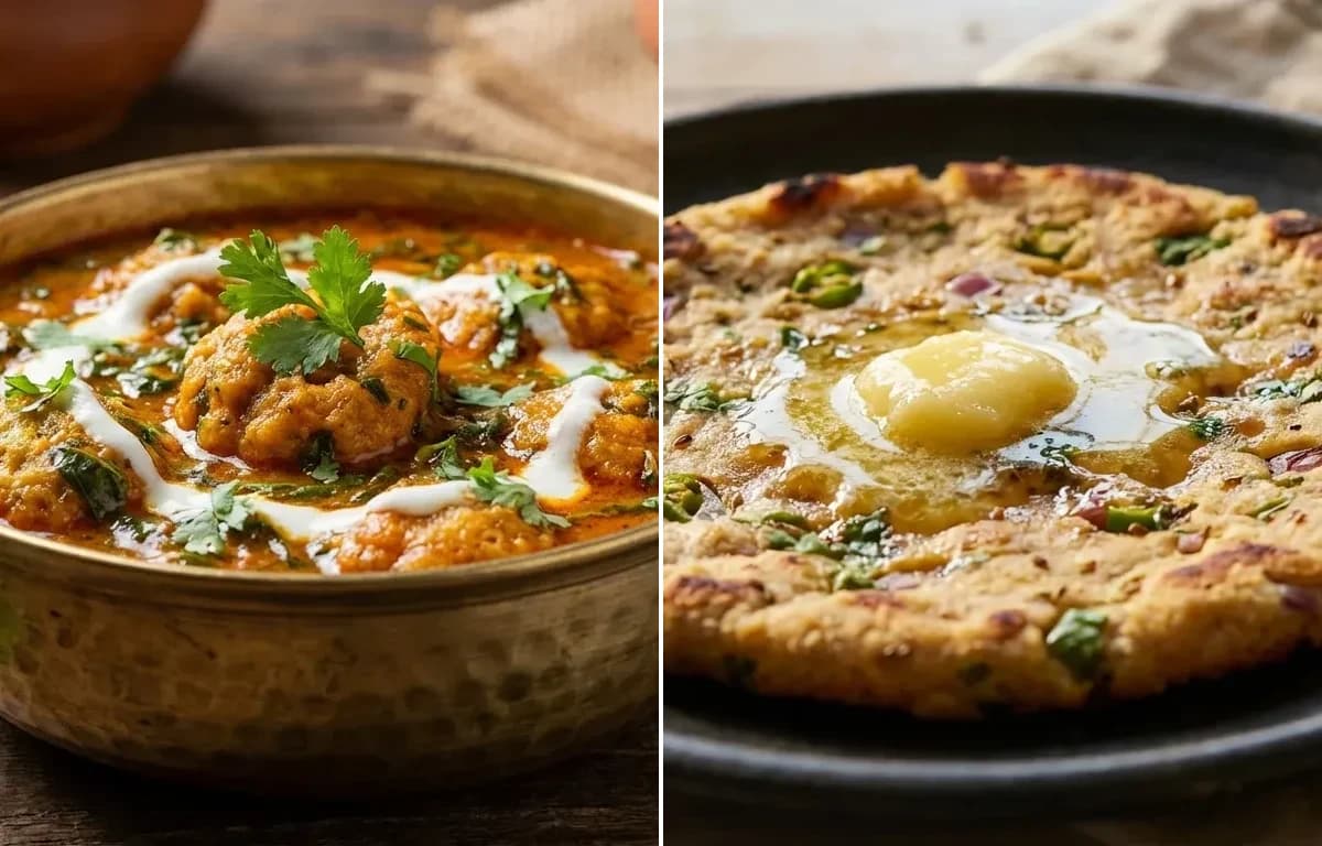 Methi Mangodi Sabzi with Tikkad Roti