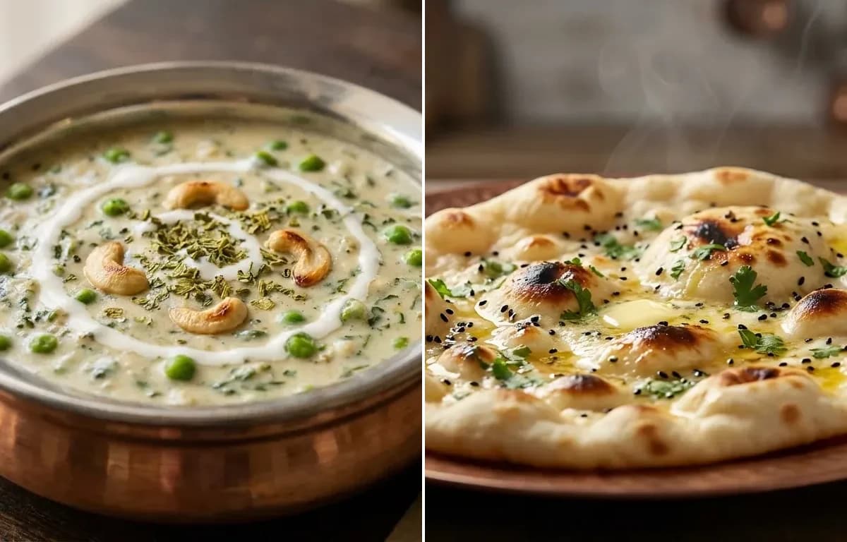 Methi Matar Malai with Butter Naan