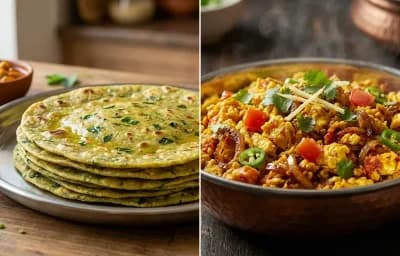 Methi Thepla with Anda Bhurji