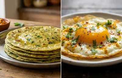 Methi Thepla with Fried Egg