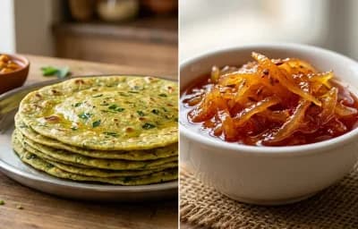 Methi Thepla with Gujarati Chhundo