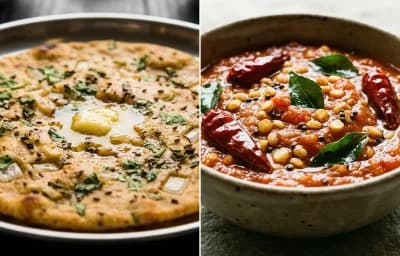 Missi Roti with Tomato Chutney