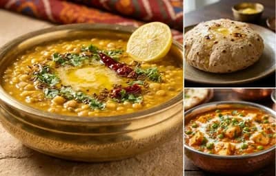 Mixed dal + Phulka + Matar paneer