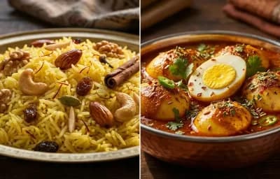 Modur Pulao with Egg Curry
