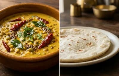 Mooga Gathi with Rice Bhakri