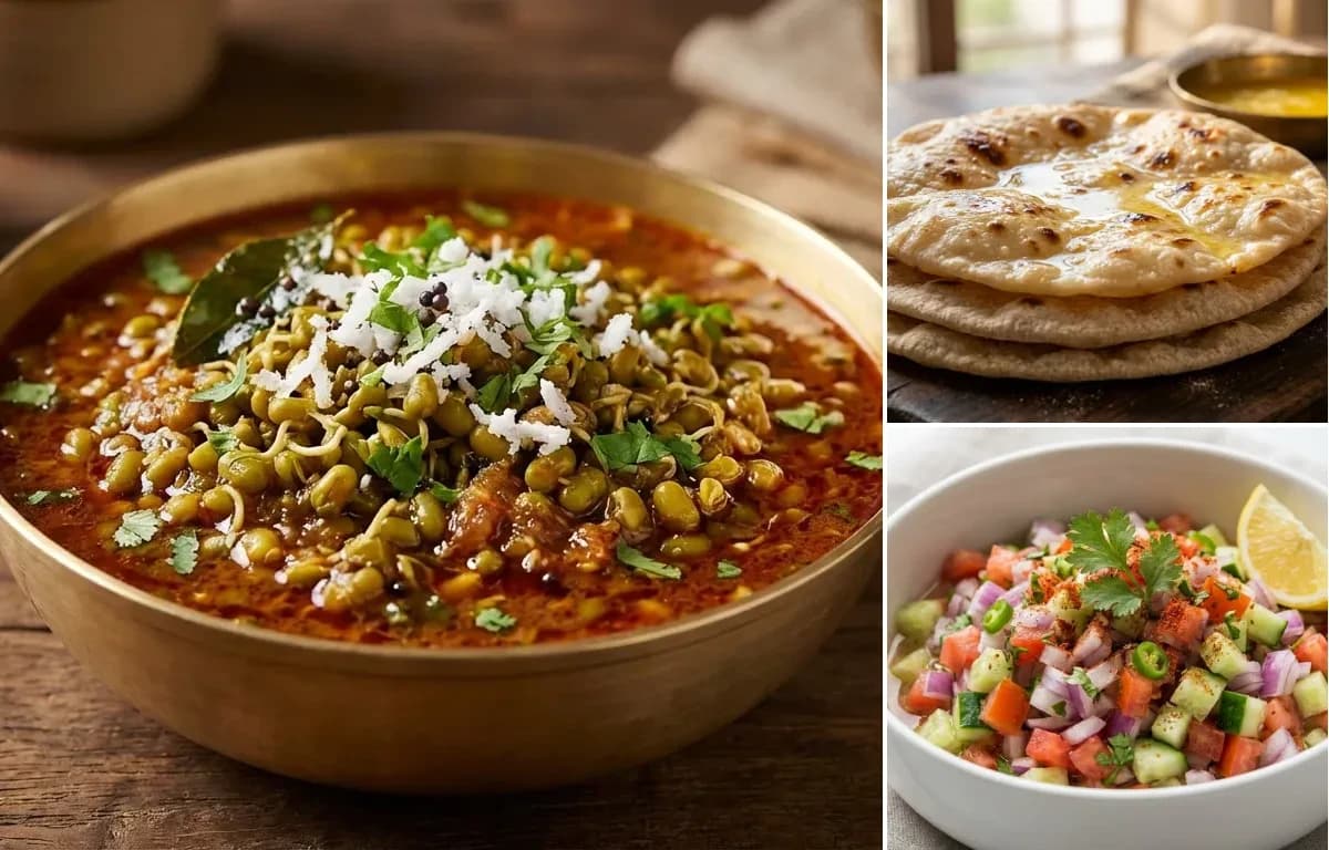 Moongachi Gathi, Chapati and Kachumber Salad