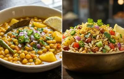 Motor Ghoogni with Jhal Muri