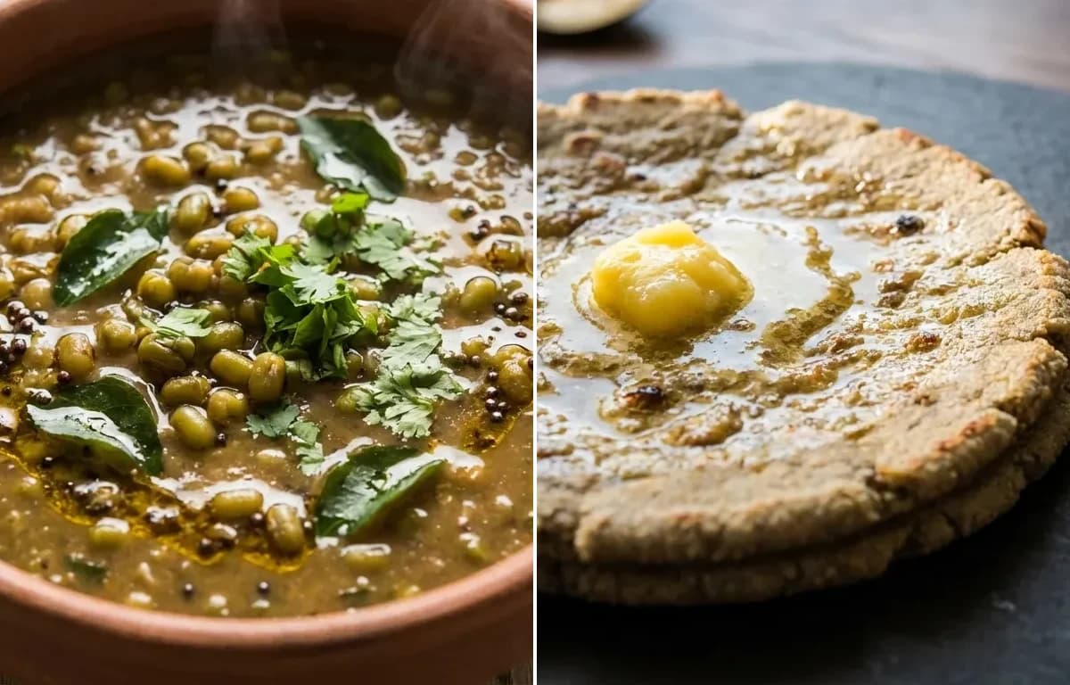 Mugachi Amti with Bajra Bhakri