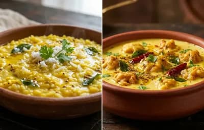 Mugachi Khichdi with Punjabi Kadhi Pakora
