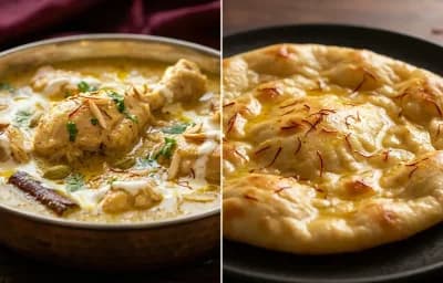Mughlai Chicken with Saffron Sheermal