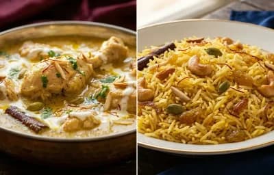 Mughlai Chicken with Zafrani Pulao