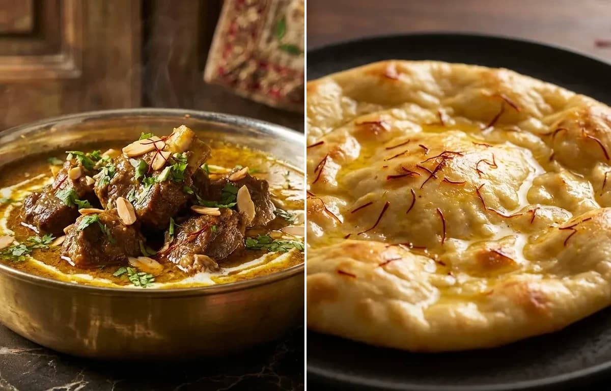Mughlai Gosht Pasanda with Saffron Sheermal