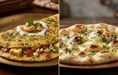 Mughlai Omelette with Butter Naan