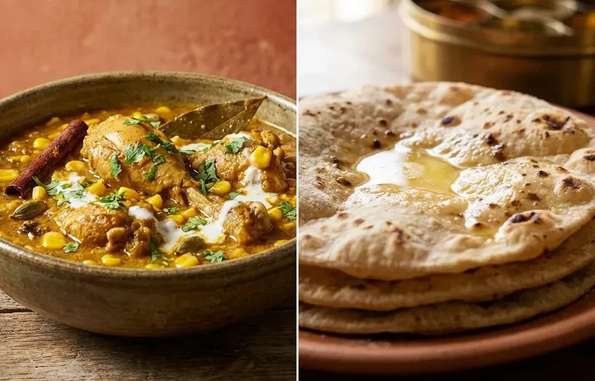Murgh Makki ka Soweta with Roti