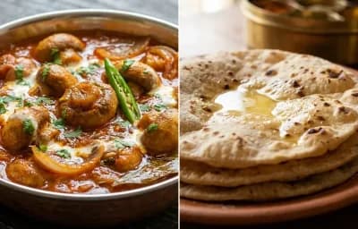 Mushroom Do Pyaza with Roti