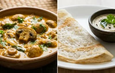 Mushroom Gashi with Neer Dosa