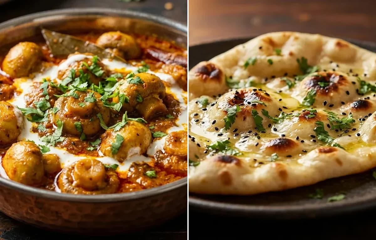 Mushroom Masala with Naan