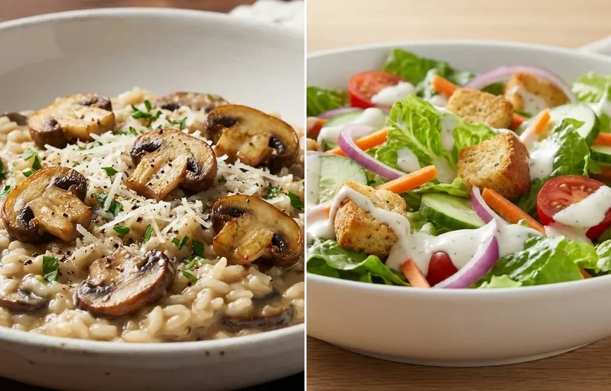 Mushroom Risotto with Side Salad