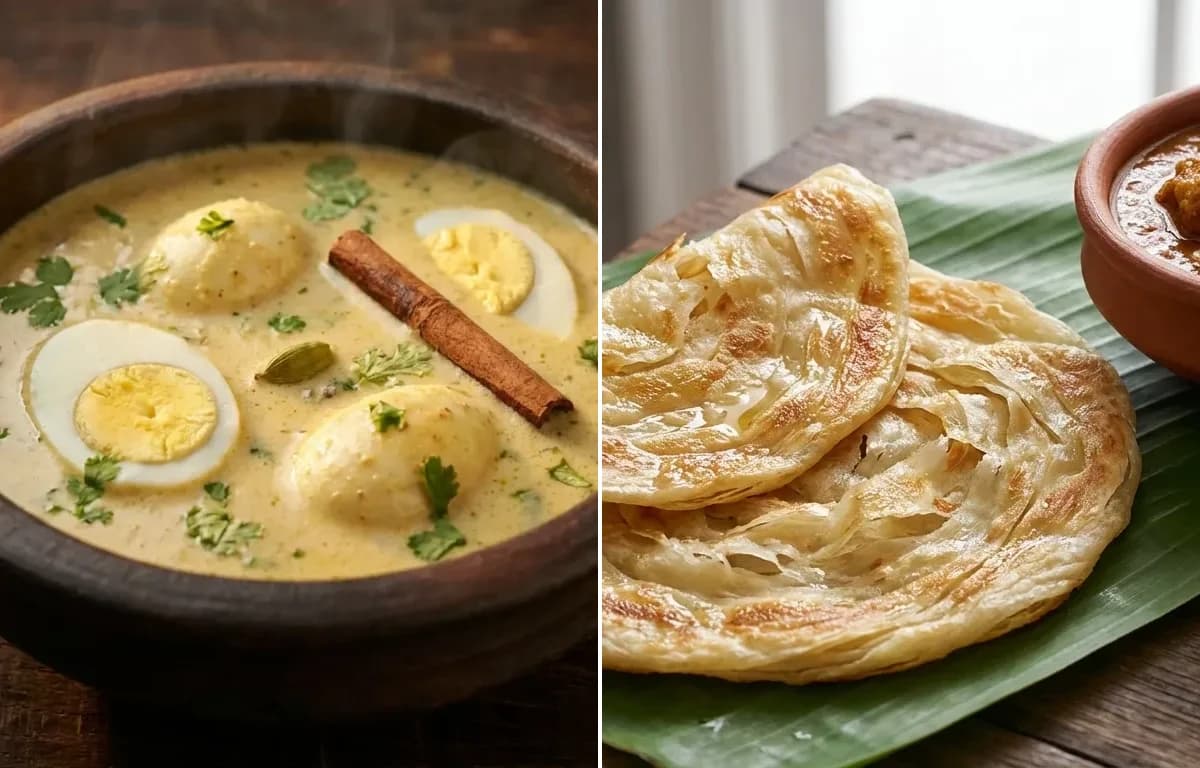 Muttai Korma with Veechu Parotta