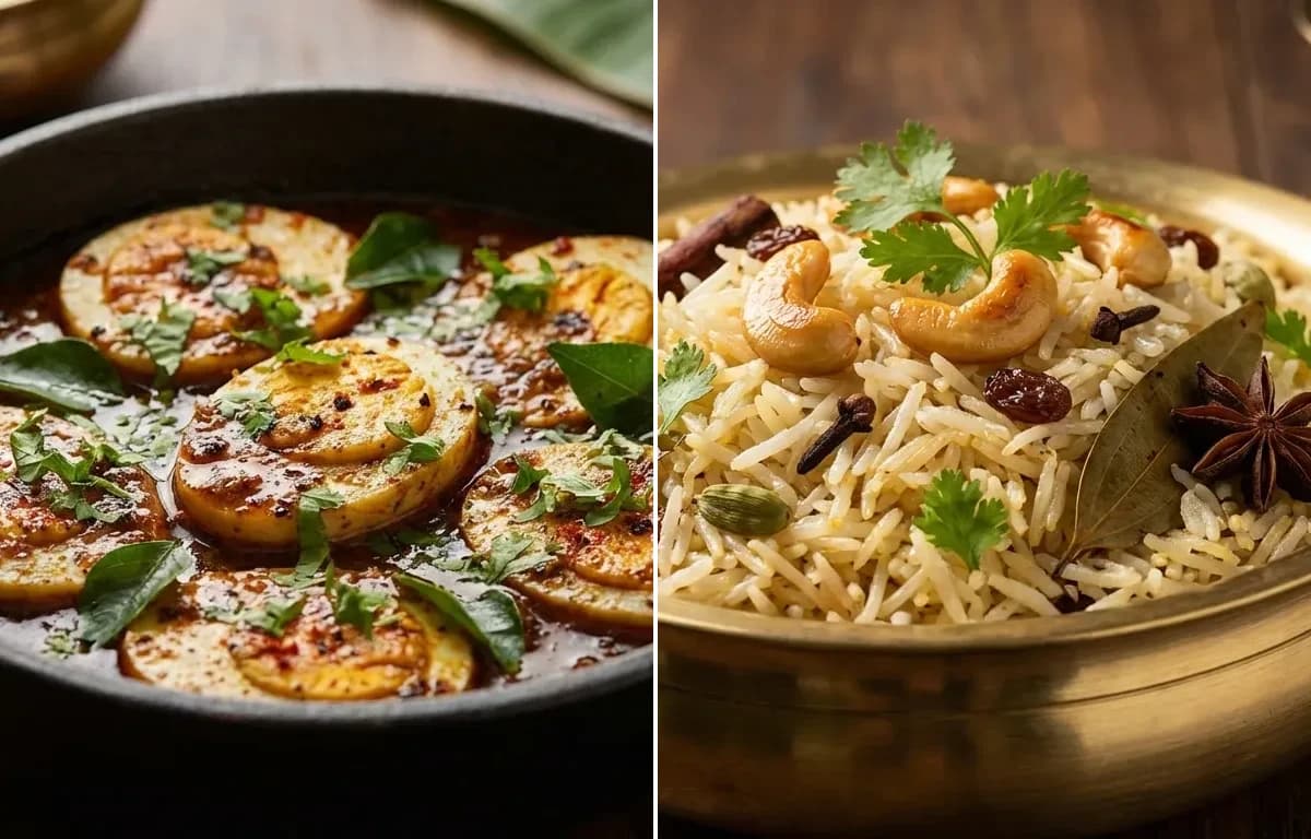 Muttai Pepper Masala with Ghee Rice