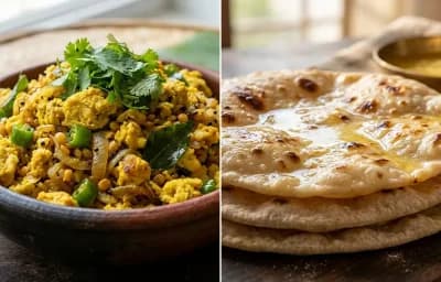 Muttai Poriyal with Chapati